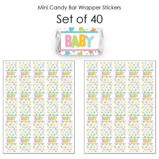 Big Dot of Happiness Colorful Baby Shower - Mini Candy Bar Wrapper Stickers - Gender Neutral Party Small Favors - 40 Count {4}