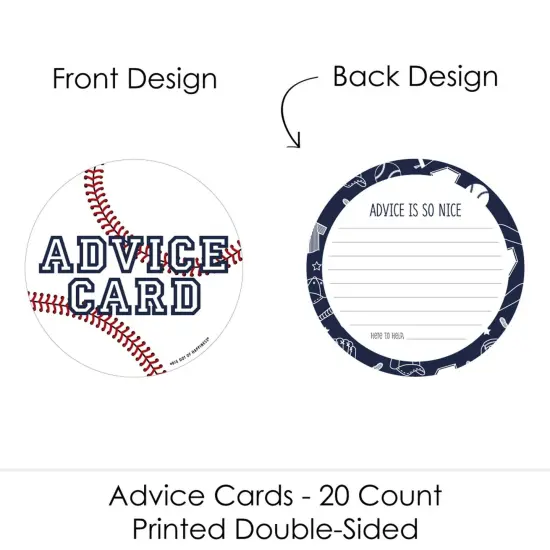 Big Dot of Happiness Batter Up - Baseball - Wish Card Baby Shower Activities - Shaped Advice Cards Game - Set of 20 {4}