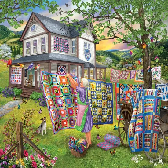 Sunsout Grandma's Quilts 500 pc Jigsaw Puzzle 31729 {1}