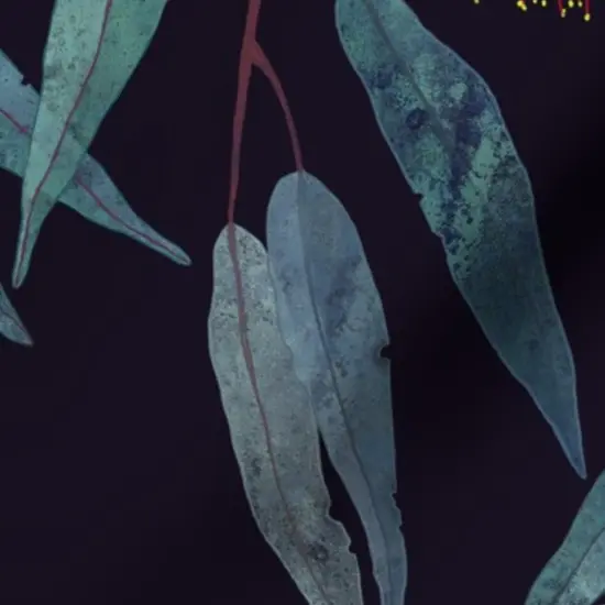 Various Fabrics by the Yard or Fat Quarter Eucalyptus Leaves Flowers Flower Japanese Botanical Tropical Plants Watercolor Print Modern Home Decor Custom Printed Fabric by Spoonflower {7}