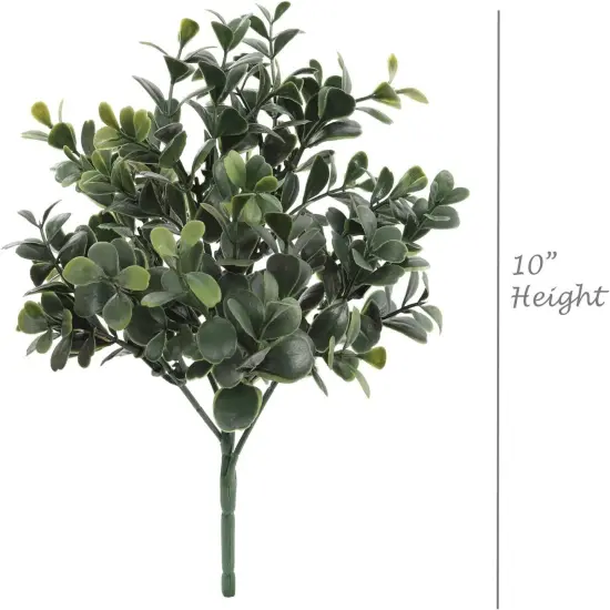 Lush Set of 6 Green Boxwood Picks - Realistic Faux Greenery for Home & Garden Decor - Top Searched & Versatile Accessory for Floral Arrangements & Outdoor Styling {4}