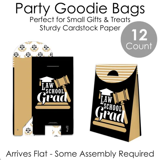 Big Dot of Happiness Law School Grad - Future Lawyer Graduation Gift Favor Bags - Party Goodie Boxes - Set of 12 {7}