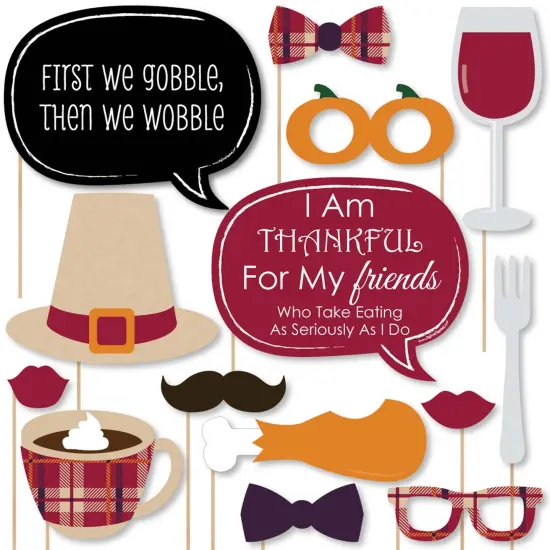 Big Dot of Happiness Friends Thanksgiving Feast - Friendsgiving Photo Booth Props Kit - 20 Count {1}