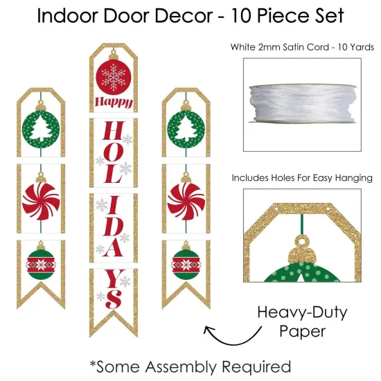 Big Dot of Happiness Ornaments - Hanging Vertical Paper Door Banners - Holiday and Christmas Party Wall Decoration Kit - Indoor Door Decor {6}