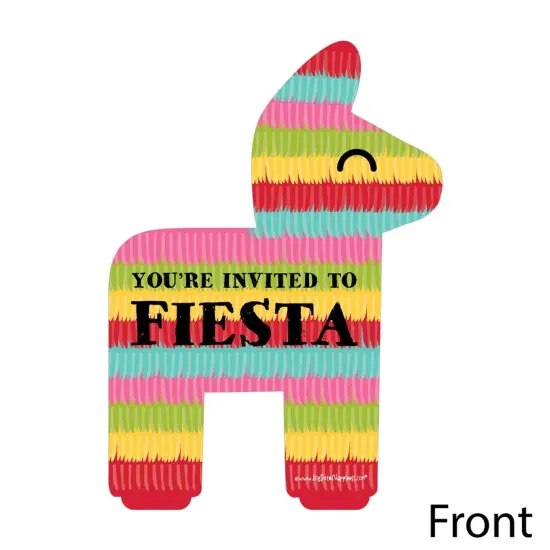 Big Dot of Happiness Let's Fiesta - Shaped Fill-in Invitations - Fiesta Invitation Cards with Envelopes - Set of 12 {3}