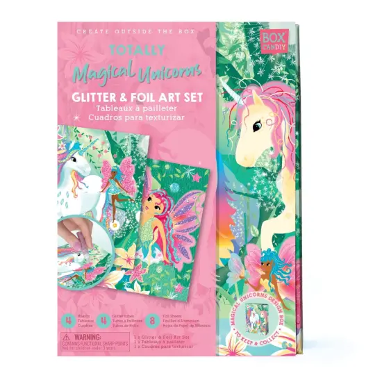 BOX CANDIY Totally Magical Forest Fairies Unicorns Glitter and Foil Art Set {1}