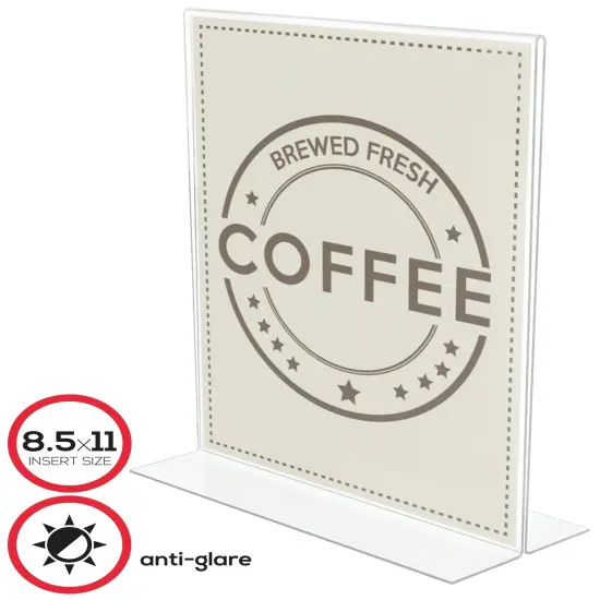 Deflecto Anti-Glare Acrylic Sign Holder 8.5"X11"-Stand-Up Clear Matte {6}