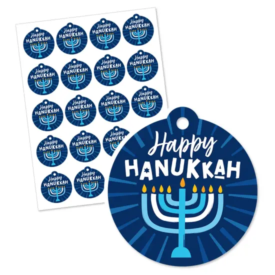 Big Dot of Happiness Hanukkah Menorah - Chanukah Holiday Party To and From Favor Gift Tags (Set of 20) {3}