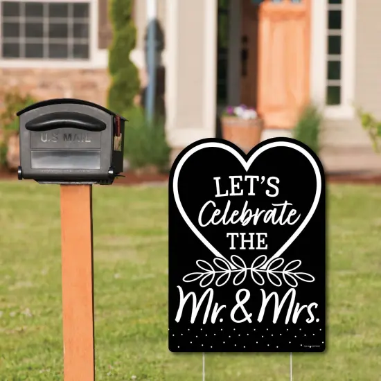 Big Dot of Happiness Mr. and Mrs. - Party Decorations - Black and White Wedding or Bridal Shower Welcome Yard Sign {3}