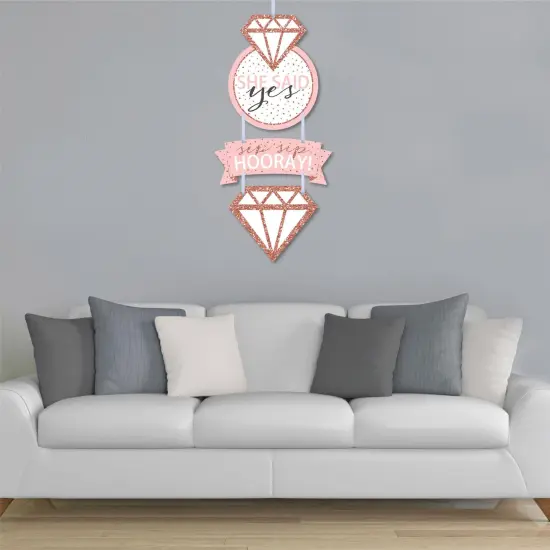 Big Dot of Happiness Bride Squad - Hanging Porch Rose Gold Bridal Shower or Bachelorette Party Outdoor Decorations - Front Door Decor - 3 Piece Sign {4}