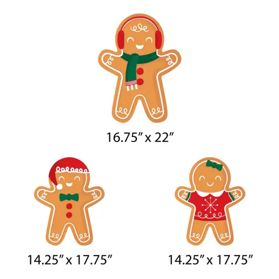 Big Dot of Happiness Gingerbread Christmas - Outdoor Lawn Sign Decorations with Stakes - Gingerbread Man Holiday Party Yard Display - 3 Pieces {7}