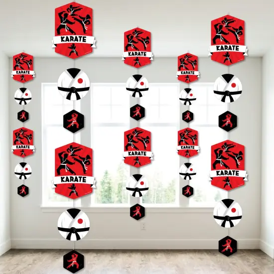 Big Dot of Happiness Karate Master - Martial Arts Birthday Party DIY Dangler Backdrop - Hanging Vertical Decorations - 30 Pieces {1}