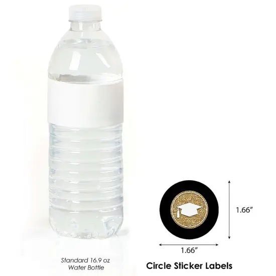 Big Dot of Happiness Gold Tassel Worth The Hassle - Graduation Party Circle Stickers - 24 Count {4}