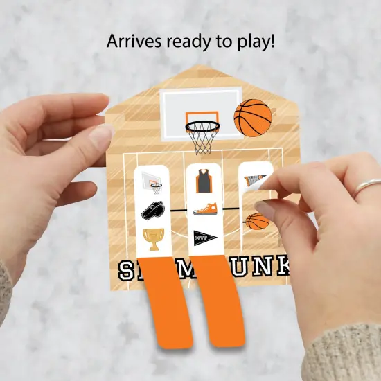 Big Dot of Happiness Nothin' But Net - Basketball - Baby Shower or Birthday Party Game Pickle Cards - Pull Tabs 3-in-a-Row - Set of 12 {3}