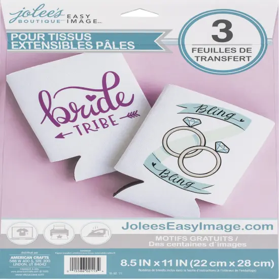 Jolee's Easy Image Transfer Sheets 8.5"X11" 3/Pkg-For Stretchy Light Fabrics {2}