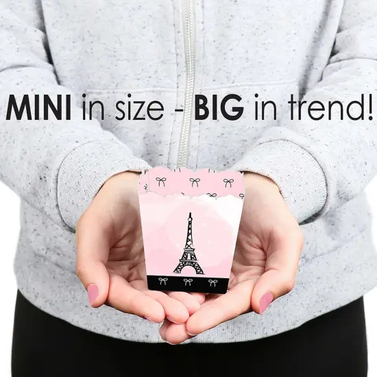 Big Dot of Happiness Paris, Ooh La La - Party Mini Favor Boxes - Paris Themed Baby Shower or Birthday Party Treat Candy Boxes - Set of 12 {6}