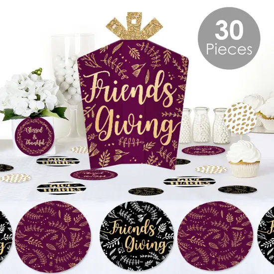Big Dot of Happiness Elegant Thankful for Friends - Friendsgiving Thanksgiving Party Decor and Confetti - Terrific Table Centerpiece Kit - Set of 30 {3}