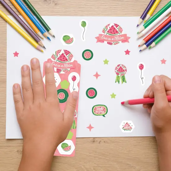 Big Dot of Happiness Sweet Watermelon - Birthday Party Favor Kids Stickers - 16 Sheets - 256 Stickers {7}