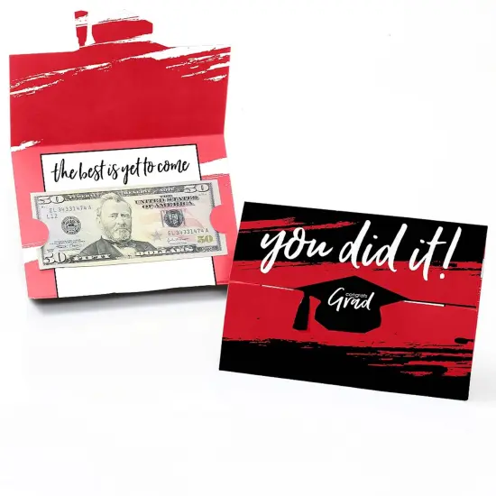 Big Dot of Happiness Red Grad - Best is Yet to Come - Red Graduation Party Money and Gift Card Holders - Set of 8 {1}