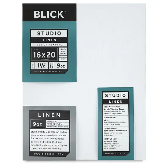 Blick Studio Linen Stretched Canvas - 16" x 20", Gallery 1-1/2" Profile {2}