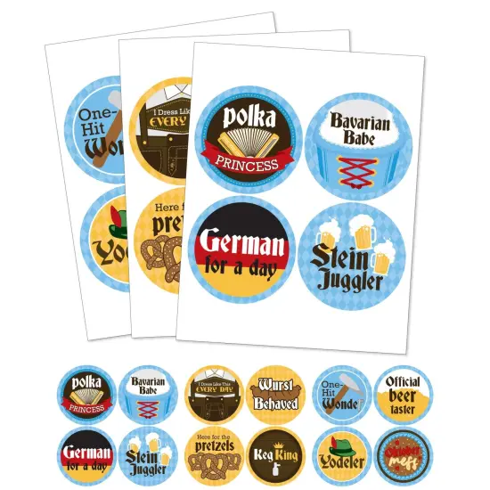Big Dot of Happiness Oktoberfest - Beer Festival Funny Name Tags - Party Badges Sticker Set of 12 {3}