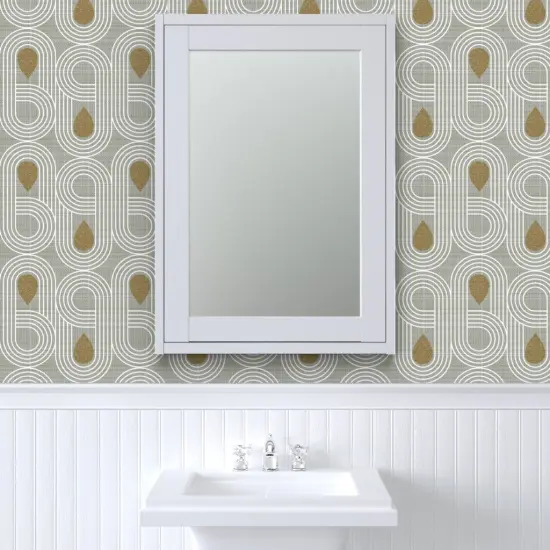 Pre-Pasted Wallpaper 2FT Wide Mid Century Modern Retro Inspired Atomic Era 1950S 1960S Look Custom Pre-pasted Wallpaper by Spoonflower {6}