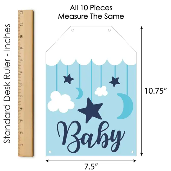 Big Dot of Happiness It's a Boy - Hanging Vertical Paper Door Banners - Blue Baby Shower Wall Decoration Kit - Indoor Door Decor {7}