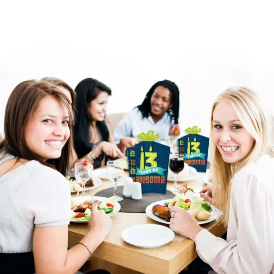 Big Dot of Happiness Boy 13th Birthday - Table Decorations - Official Teenager Birthday Party Fold and Flare Centerpieces - 10 Count {7}