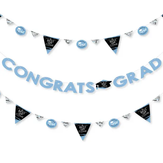 Big Dot of Happiness Light Blue Grad - Best is Yet to Come -Grad Party Letter Banner Decor - 36 Banner Cutouts and Congrats Grad Banner Letters {1}