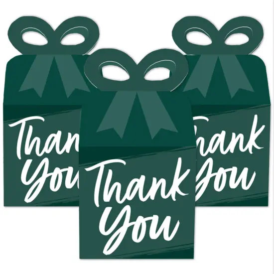 Big Dot of Happiness Emerald Elegantly Simple - Square Favor Gift Boxes - Guest Party Favors Bow Boxes - Set of 12 {3}