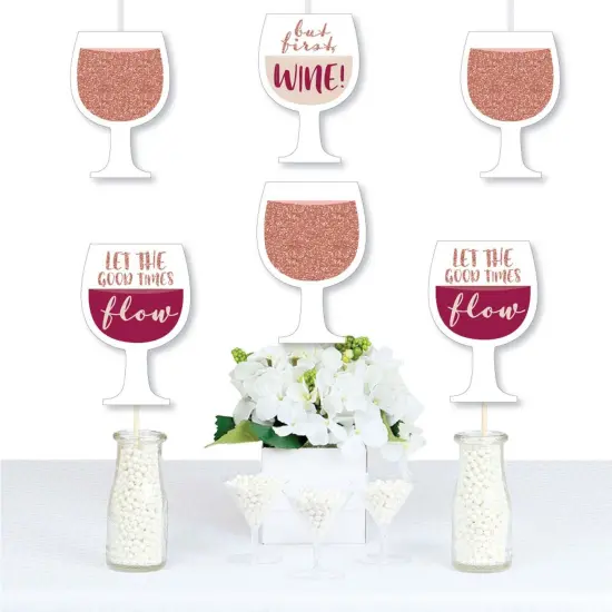 Big Dot of Happiness But First, Wine - Wine Glass Decorations DIY Wine Tasting Party Essentials - Set of 20 {1}