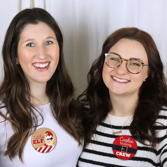 Big Dot of Happiness Jolly Santa Claus - 3 inch Christmas Party Badge - Pinback Buttons - Set of 8 {6}