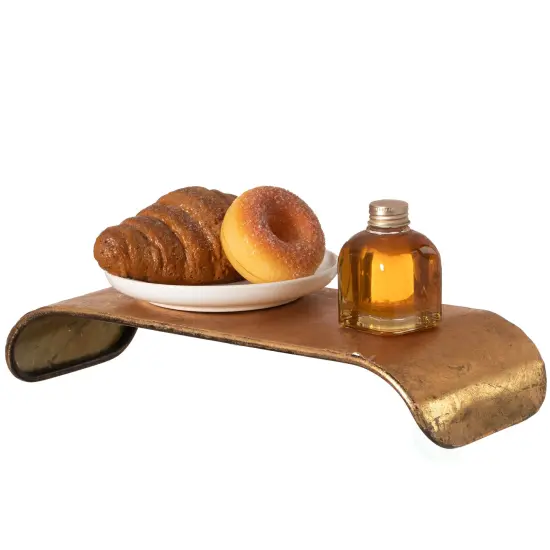 Decorative Metal Gold Stand Rectangular Shape Rustic Tray and PC Monitor Stand {3}