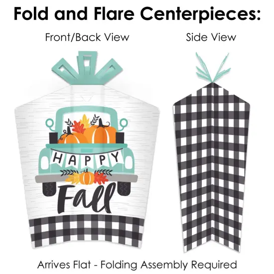 Big Dot of Happiness Happy Fall Truck - Harvest Pumpkin Party Decor and Confetti - Terrific Table Centerpiece Kit - Set of 30 {6}