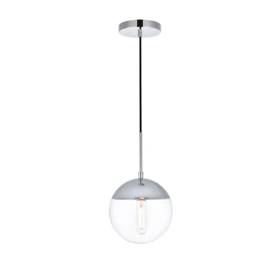Eclipse 1 Light Chrome Pendant With Clear Glass {1}