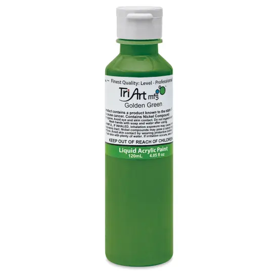 Tri-Art Liquid Artist Acrylics - Golden Green, 120 ml bottle {1}