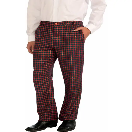 Adults Mens Christmas Plaid Trouser Pants Costume Accessory {1}