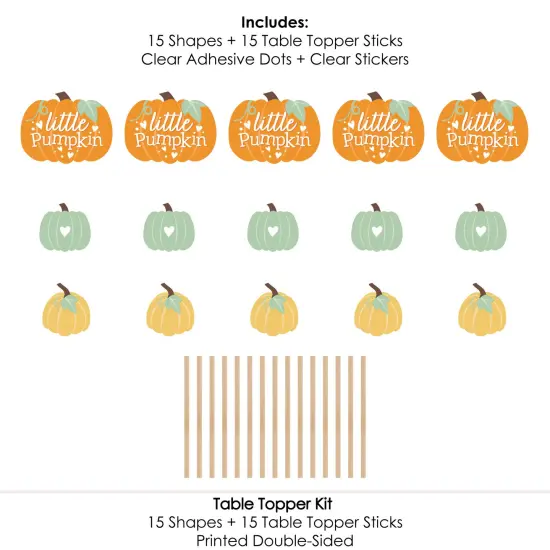 Big Dot of Happiness Little Pumpkin - Fall Birthday Party or Baby Shower Centerpiece Sticks - Table Toppers - Set of 15 {7}