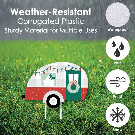 Big Dot of Happiness Camper Christmas - Lawn Decorations - Outdoor Red and Green Holiday Party Yard Decorations - 10 Piece {6}