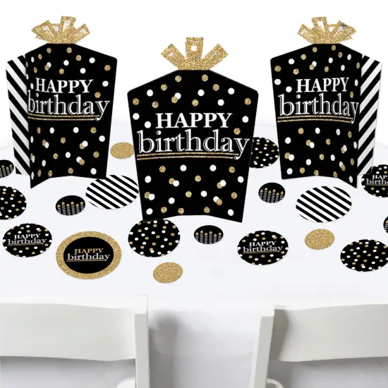 Big Dot of Happiness Adult Happy Birthday - Gold - Birthday Party Decor and Confetti - Terrific Table Centerpiece Kit - Set of 30 {1}