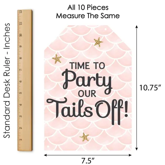 Big Dot of Happiness Let's Be Mermaids - Hanging Vertical Paper Door Banners - Baby Shower or Birthday Party Wall Decoration Kit - Indoor Door Decor {7}