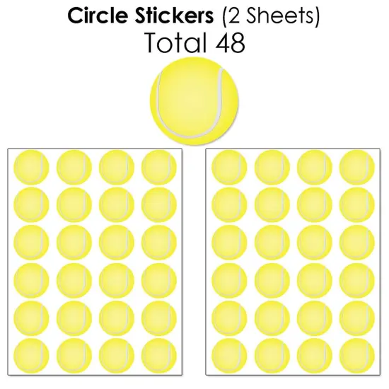 Big Dot of Happiness You Got Served - Tennis - Baby Shower or Tennis Ball Birthday Party Candy Favor Sticker Kit - 304 Pieces {7}