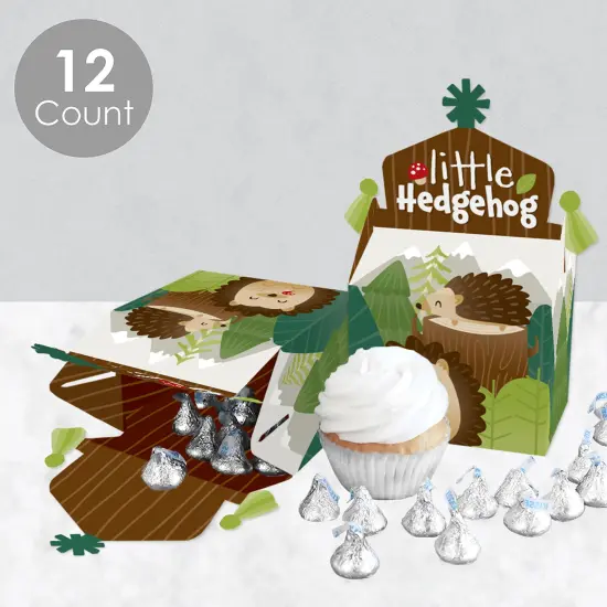 Big Dot of Happiness Forest Hedgehogs - Treat Box Party Favors - Woodland Birthday Party or Baby Shower Goodie Gable Boxes - Set of 12 {4}