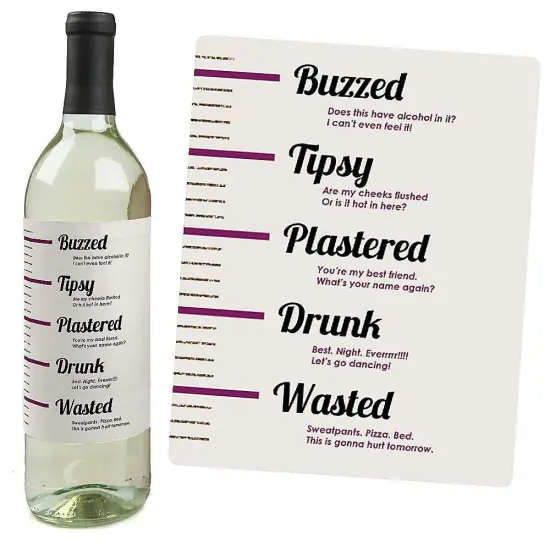 Big Dot of Happiness Sip Happens - Funny Gift for Women - Wine Bottle Label Stickers - Set of 4 {6}