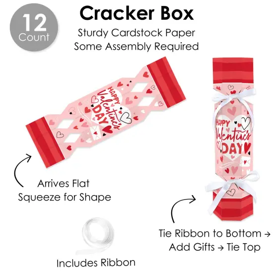 Big Dot of Happiness Happy Valentine&rsquo;s Day - No Snap Valentine Hearts Party Table Favors - DIY Cracker Boxes - Set of 12 {6}
