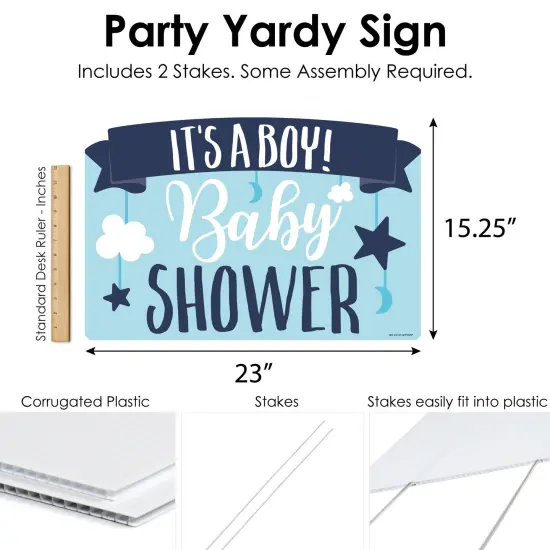 Big Dot of Happiness It's a Boy - Blue Baby Shower Yard Sign Lawn Decorations - Party Yardy Sign {7}
