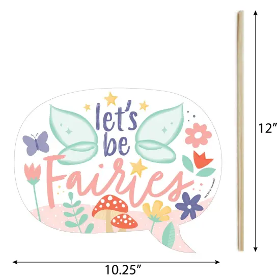 Big Dot of Happiness Funny Let's Be Fairies - Fairy Garden Birthday Party Photo Booth Props Kit - 10 Piece {6}