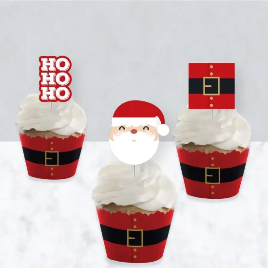 Big Dot of Happiness Jolly Santa Claus - Cupcake Decoration - Christmas Party Cupcake Wrappers and Treat Picks Kit - Set of 24 {4}