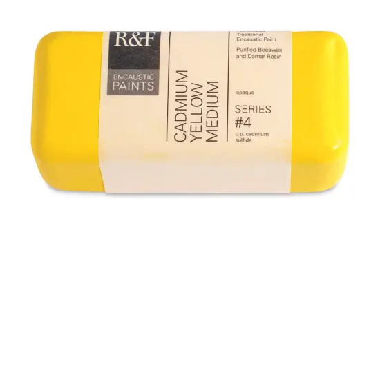 R&F Encaustic Paint Block - Cadmium Yellow Medium, 104 ml block {1}