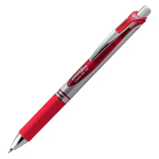 EnerGel RTX Retractable Liquid Gel Pen, (0.7mm) Metal Tip, Medium Line,Red Ink {1}